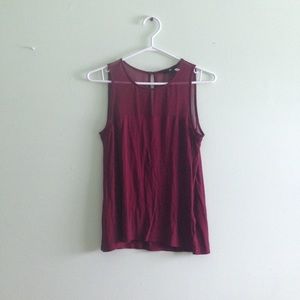 Sleeveless Maroon Shirt
